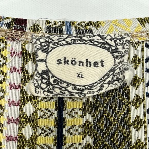 Skonhet Long Sleeve Open Front Cardigan Brown Woemns XL Embroidered Lightweight - Picture 8 of 10